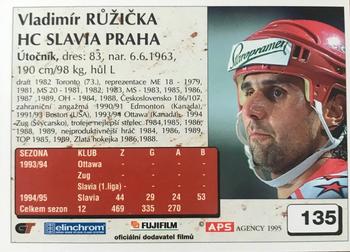 1995-96 APS Extraliga (Czech) #135 Vladimir Ruzicka Back