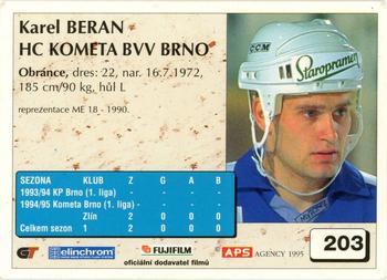 1995-96 APS Extraliga (Czech) #203 Karel Beran Back