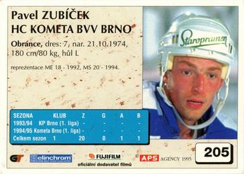 1995-96 APS Extraliga (Czech) #205 Pavel Zubicek Back