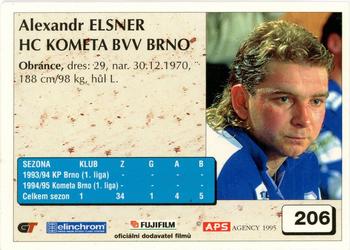 1995-96 APS Extraliga (Czech) #206 Alexandr Elsner Back
