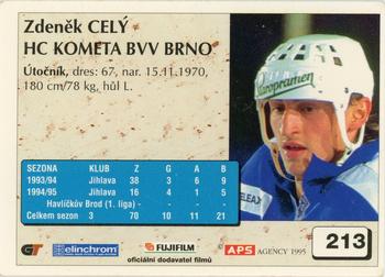 1995-96 APS Extraliga (Czech) #213 Zdenek Cely Back