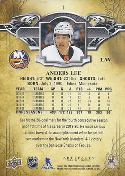 2020-21 Upper Deck Artifacts #1 Anders Lee Back
