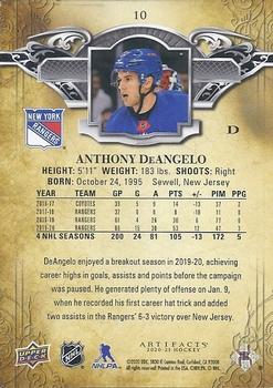 2020-21 Upper Deck Artifacts #10 Tony DeAngelo Back