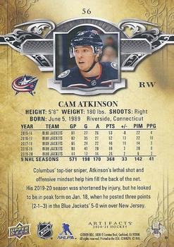 2020-21 Upper Deck Artifacts #56 Cam Atkinson Back