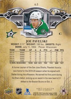 2020-21 Upper Deck Artifacts #63 Joe Pavelski Back