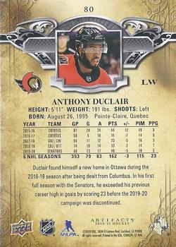 2020-21 Upper Deck Artifacts #80 Anthony Duclair Back