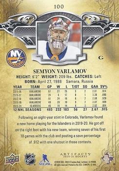 2020-21 Upper Deck Artifacts #100 Semyon Varlamov Back