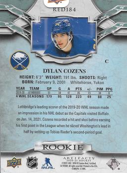 2020-21 Upper Deck Artifacts #RED184 Dylan Cozens Back