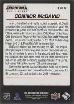 2019-20 Upper Deck Credentials - Pro Visions #1 Connor McDavid Back