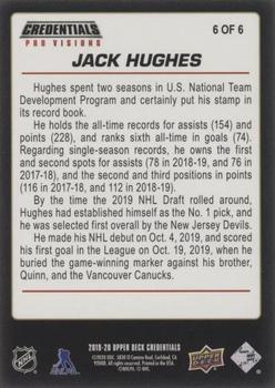 2019-20 Upper Deck Credentials - Pro Visions #6 Jack Hughes Back
