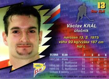 2000-01 Czech OFS - Star Pink #13 Vaclav Kral Back