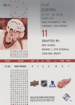 2019-20 SP Game Used - New Grooves Achievement #NG-11 Filip Zadina Back