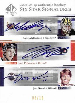 2004-05 SP Authentic - Six Star Signatures #SS-FIN Kari Lehtonen / Joni Pitkanen / Jari Kurri / Mika Noronen / Tuomo Ruutu / Saku Koivu Front