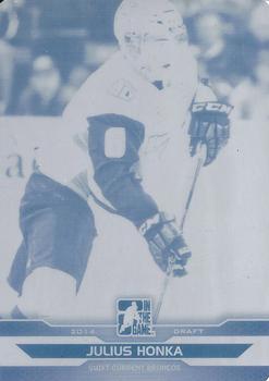 2014 In The Game Draft Prospects - Printing Plates Black #13 Julius Honka Front