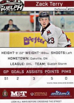 2019-20 Guelph Storm (OHL) Limited Edition Set 1 #NNO Zack Terry Back