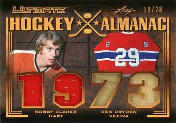 2019-20 Leaf Ultimate - Ultimate Hockey Almanac Relics - Bronze #HA-01 Bobby Clarke / Ken Dryden Front