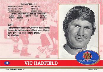1991-92 Future Trends Canada ’72 - Gold Paint Autographs Swirl #36 Vic Hadfield Back