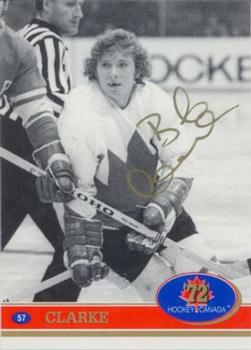 1991-92 Future Trends Canada ’72 - Gold Paint Autographs Swirl #57 Bobby Clarke Front