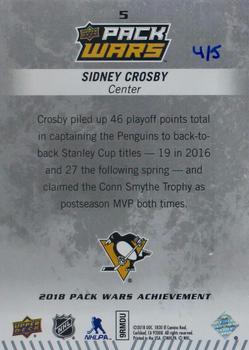 2018-19 Upper Deck MVP - Pack Wars Player Achievements #5 Sidney Crosby Back