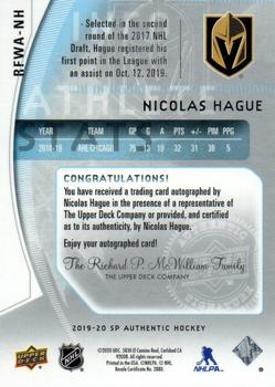 2019-20 SP Authentic - 2009-10 Retro Future Watch Autographs #RFWA-NH Nicolas Hague Back