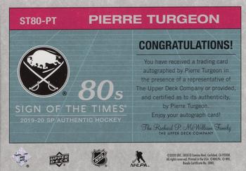 2019-20 SP Authentic - Sign of the Times 1980s (80s) #ST80-PT Pierre Turgeon Back