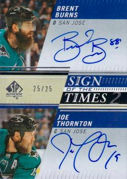 2019-20 SP Authentic - Sign of the Times 2 #ST2-BT Brent Burns / Joe Thornton Front