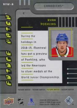2019-20 SP Authentic - 1999-00 Retro Future Watch #RFW-8 Ryan Poehling Back