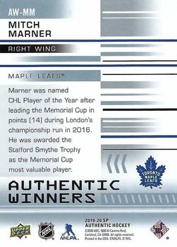 2019-20 SP Authentic - Authentic Winners #AW-MM Mitch Marner Back