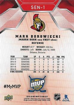 2019-20 Upper Deck My MVP Ottawa Senators #SEN-1 Mark Borowiecki Back