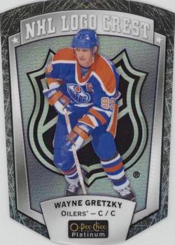 2016-17 O-Pee-Chee Platinum - NHL Logo Crest Cracked Ice Die Cuts #NHLLD-1 Wayne Gretzky Front