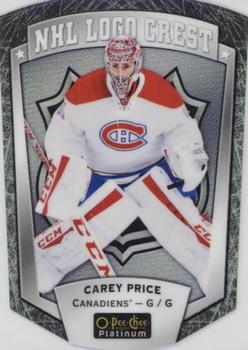 2016-17 O-Pee-Chee Platinum - NHL Logo Crest Cracked Ice Die Cuts #NHLLD-15 Carey Price Front