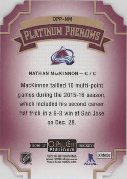 2016-17 O-Pee-Chee Platinum - Platinum Phenoms Cracked Ice Die Cuts #OPP-NM Nathan MacKinnon Back