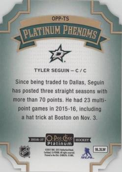 2016-17 O-Pee-Chee Platinum - Platinum Phenoms Cracked Ice Die Cuts #OPP-TS Tyler Seguin Back