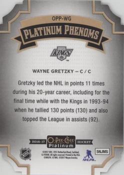 2016-17 O-Pee-Chee Platinum - Platinum Phenoms Cracked Ice Die Cuts #OPP-WG Wayne Gretzky Back
