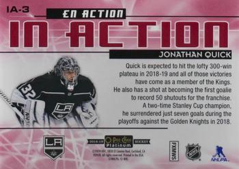 2018-19 O-Pee-Chee Platinum - In Action Mosaic #IA-3 Jonathan Quick Back