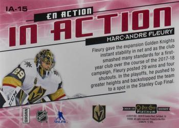 2018-19 O-Pee-Chee Platinum - In Action Mosaic #IA-15 Marc-Andre Fleury Back