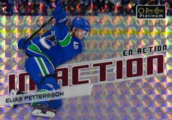 2018-19 O-Pee-Chee Platinum - In Action Mosaic #IA-25 Elias Pettersson Front