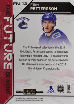 2018-19 O-Pee-Chee Platinum - The Future Is Now Mosiac #FN-13 Elias Pettersson Back
