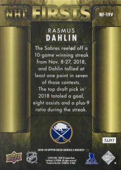 2018-19 Upper Deck - NHL Firsts Achievement Variation #NF-19V Rasmus Dahlin Back