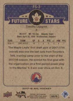 2017-18 Upper Deck AHL - Future Stars Achievements #FS-3 Timothy Liljegren Back