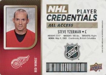 2017-18 Upper Deck MVP - Player Credentials Level 5 All-Access Achievements #NHL-SY Steve Yzerman Front