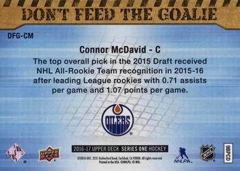 2016-17 Upper Deck - Don’t Feed The Goalie Achievements #DFG-CM Connor McDavid Back