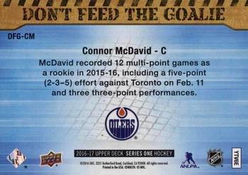 2016-17 Upper Deck - Don’t Feed The Goalie Achievements #DFG-CM Connor McDavid Back