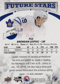 2016-17 Upper Deck AHL - Future Stars Achievements #FS3 Brendan Leipsic Back