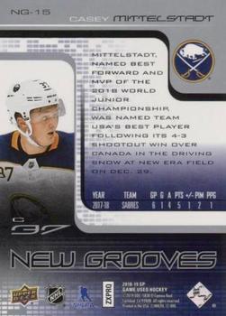 2018-19 SP Game Used - New Grooves Achievements #NG-15 Casey Mittelstadt Back