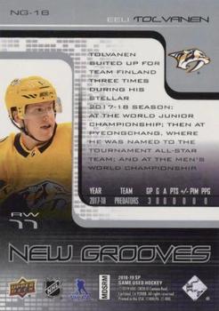 2018-19 SP Game Used - New Grooves Achievements #NG-16 Eeli Tolvanen Back