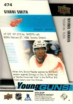 2019-20 SP Authentic - 2019-20 Upper Deck Young Guns Acetate #474 Givani Smith Back