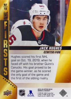 2019-20 Upper Deck - NHL Firsts Achievements #NF-19 Jack Hughes Back