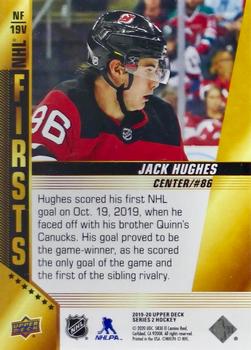 2019-20 Upper Deck - NHL Firsts Achievements #NF-19V Jack Hughes Back