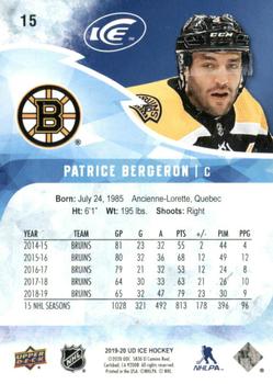 2019-20 Upper Deck Ice - Green #15 Patrice Bergeron Back